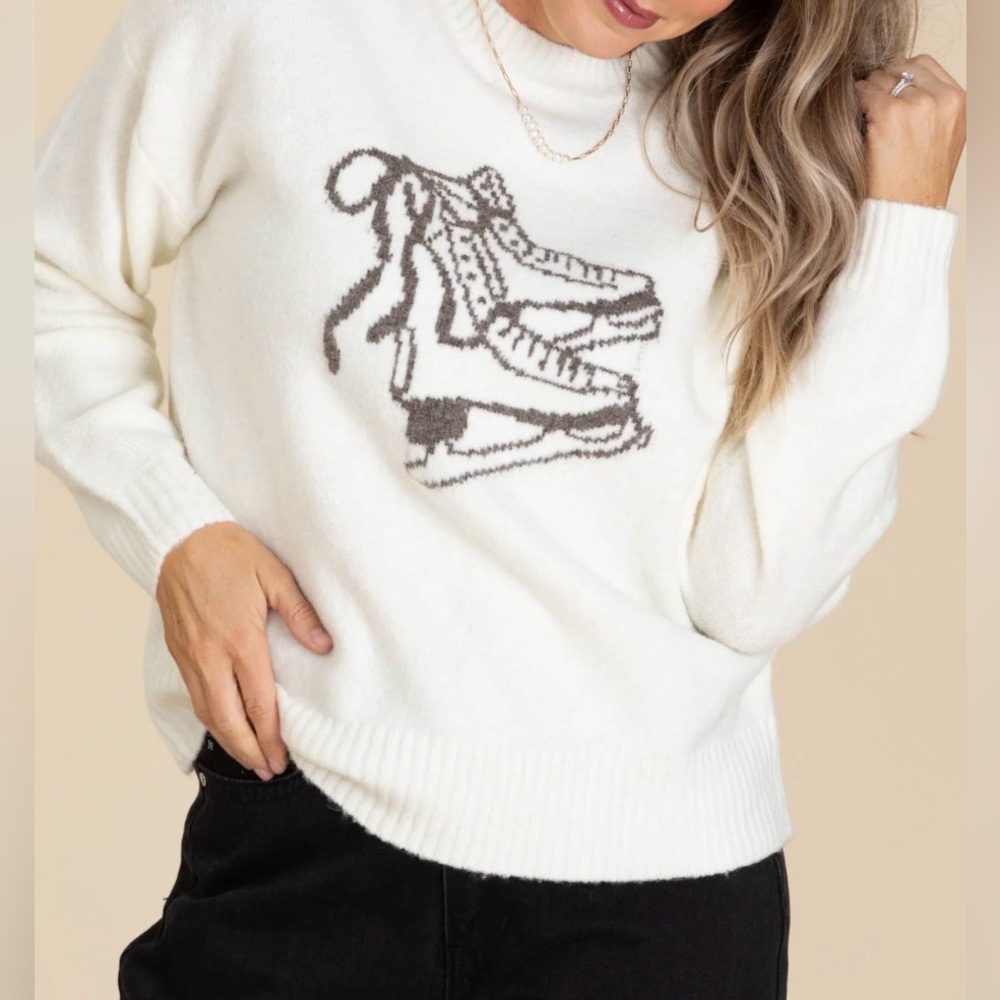 Workshop Republic Clothing Cream Sweater with Shoe Design